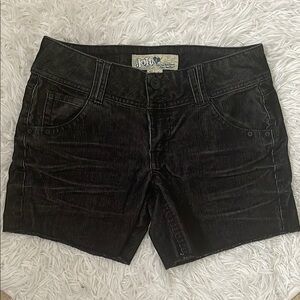 Jolt Black Corduroy Cut-Off  Shorts